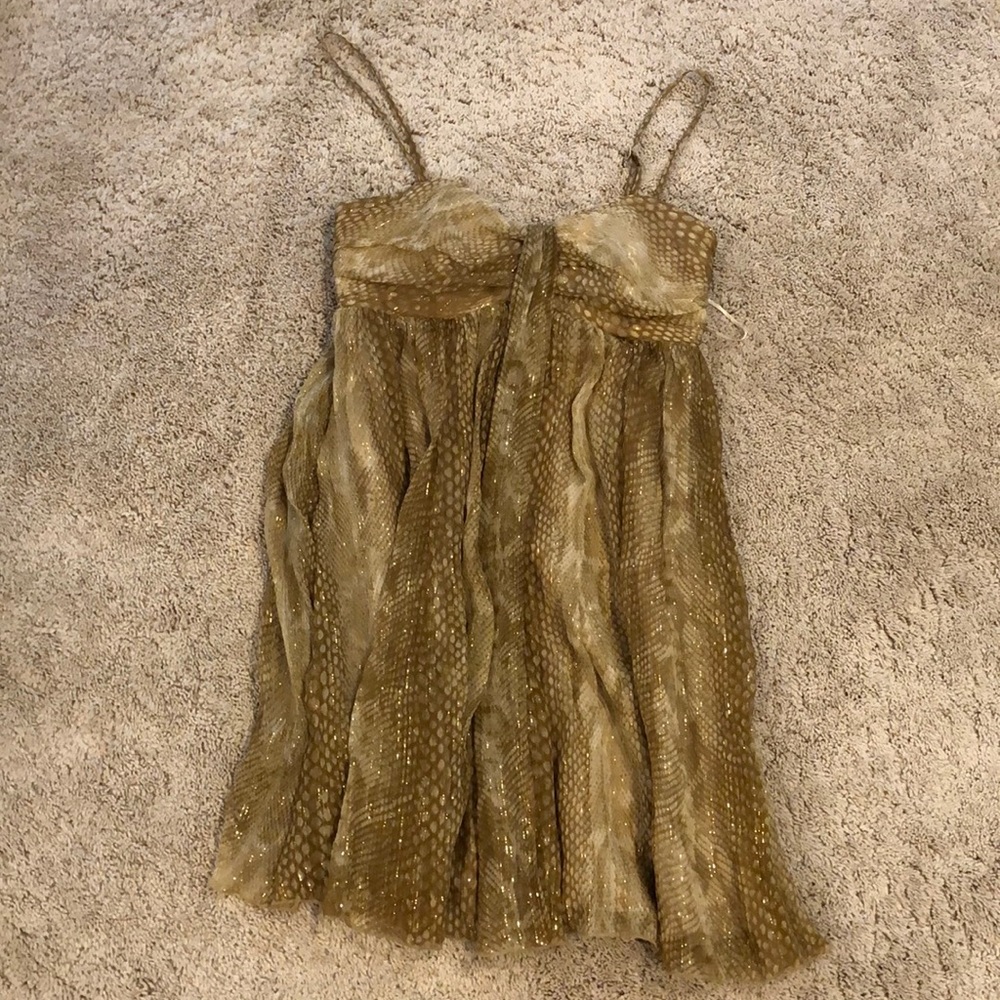 Express Gold Shiny Dress - Size 2